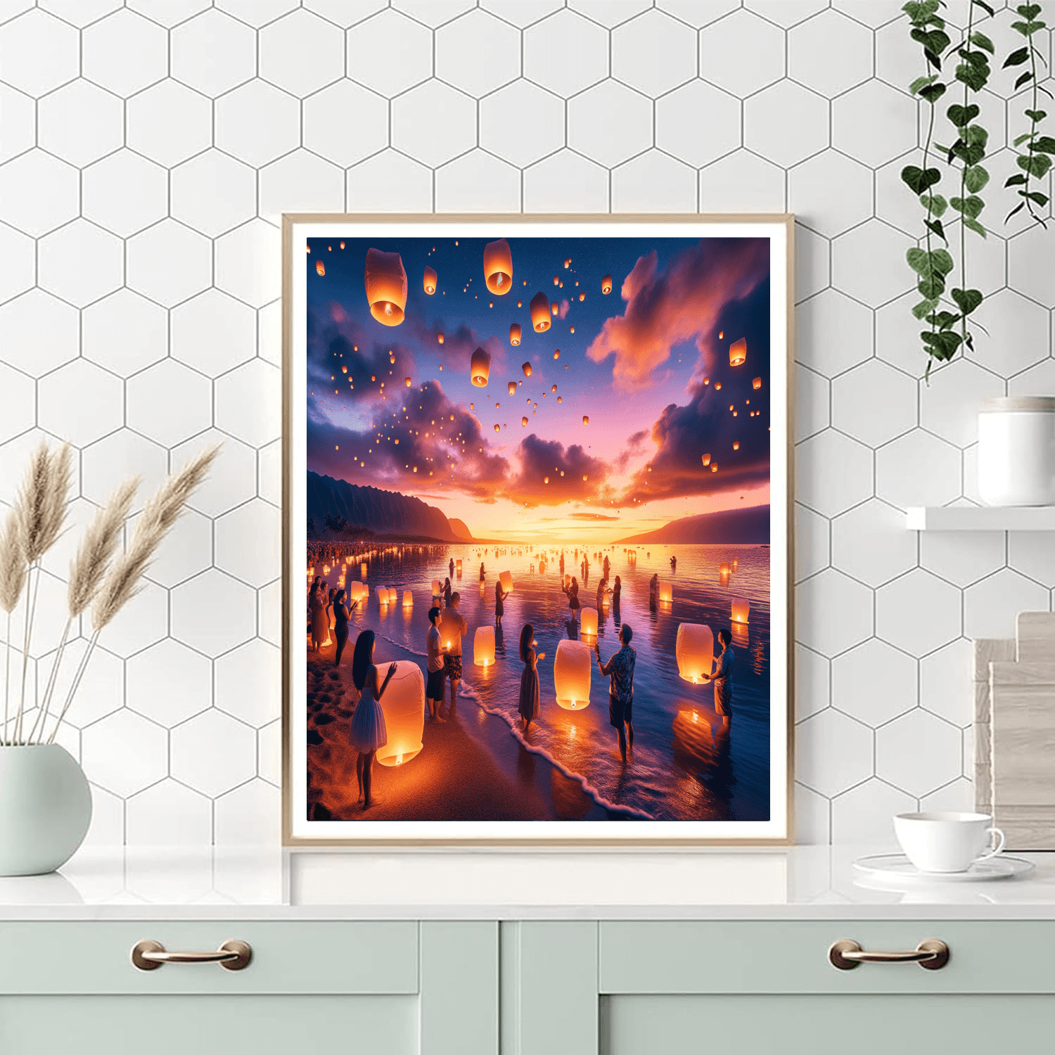 Floating Lantern Festival - Hawaii Numbered Painting Kits