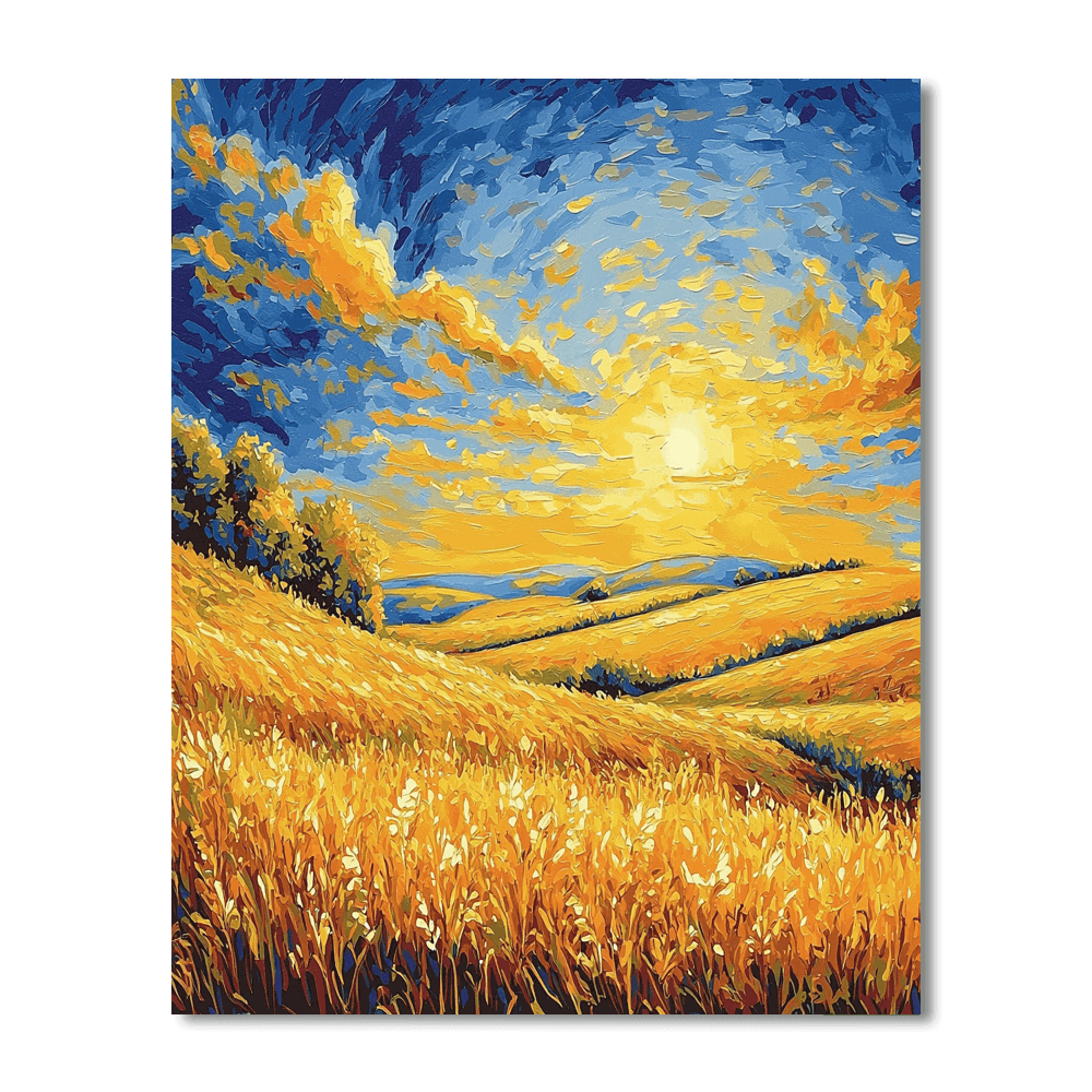 Vincent Van Gogh Inspired Van Gogh's Harvest Sunset  Paint By Numbers Art