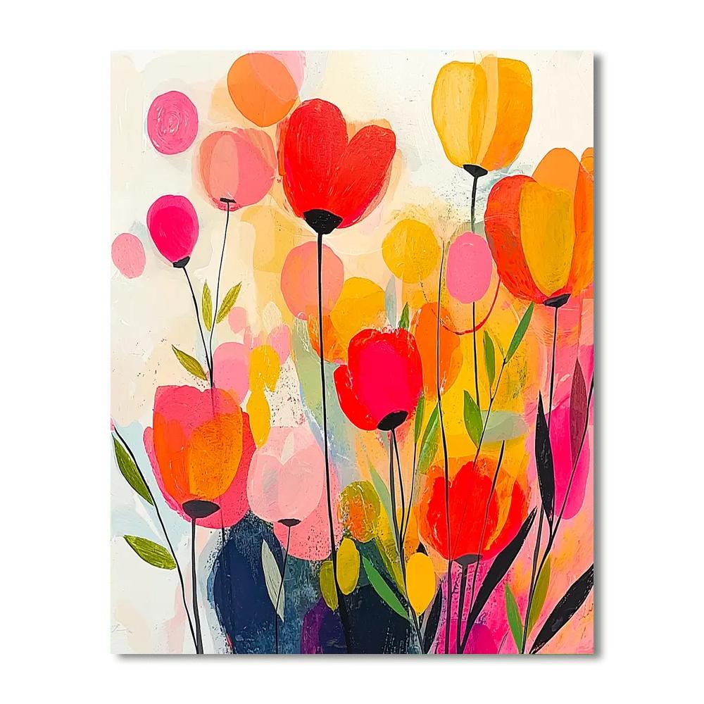 Joan Miró Inspired Vibrant Whimsy  Paint By Numbers Art