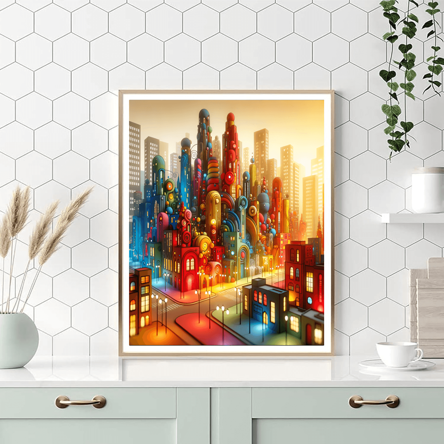 Whimsical City Skyline Paint By Number