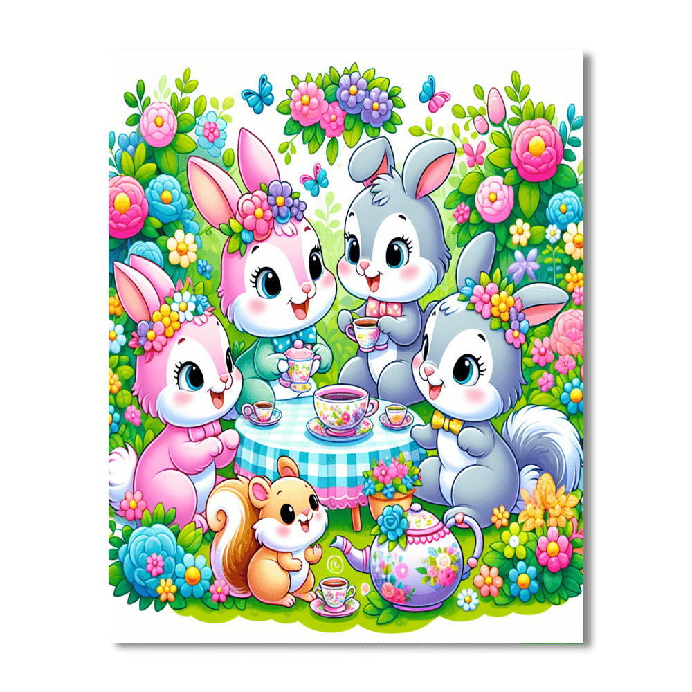 Charming Tea Party In The Garden Painting By Numbers Kit