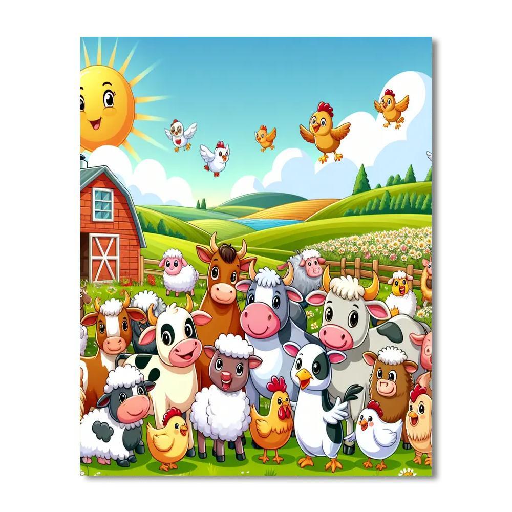 Sunny Animal Farm Fun Number Painting