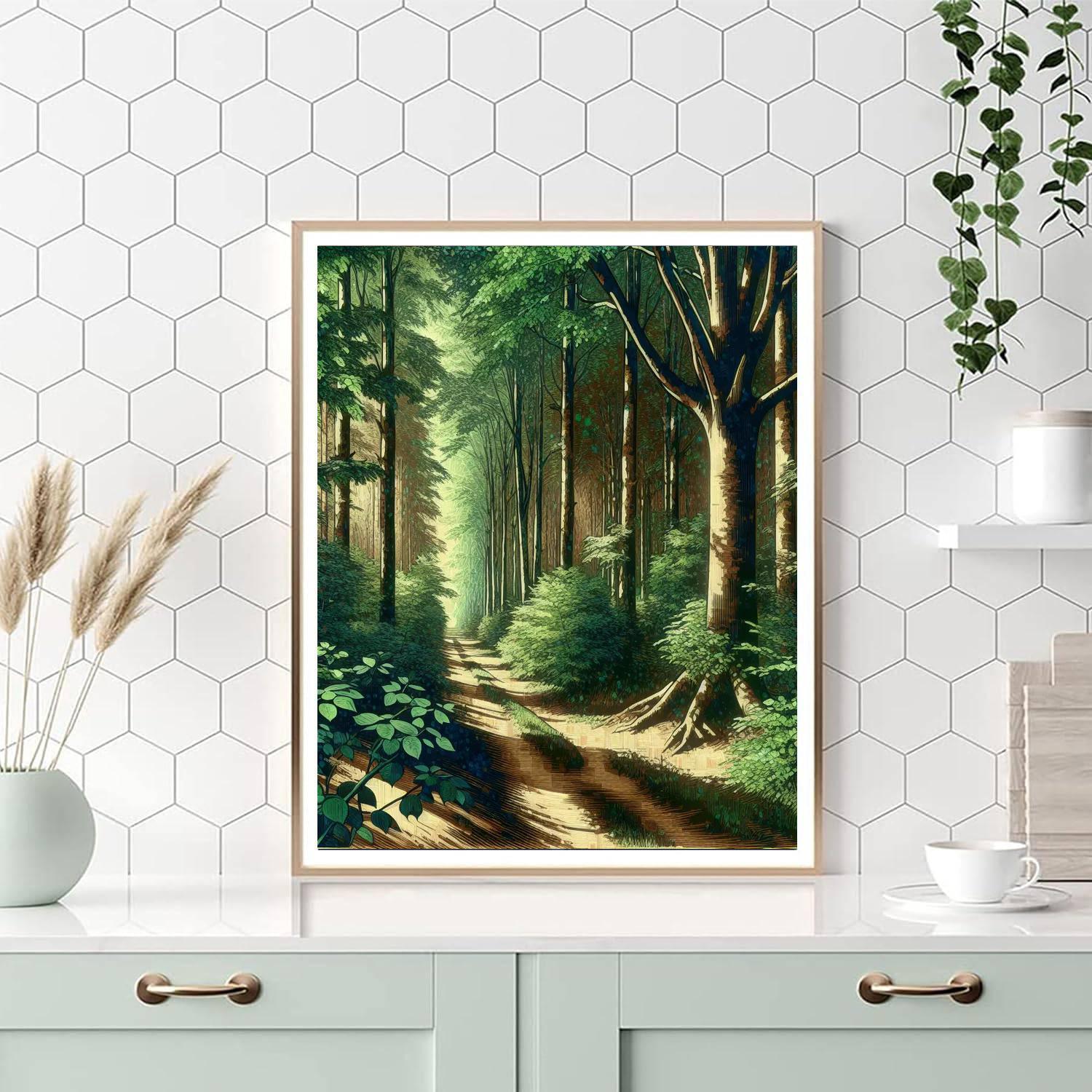 Forest Pathway Mystery Paint By Color