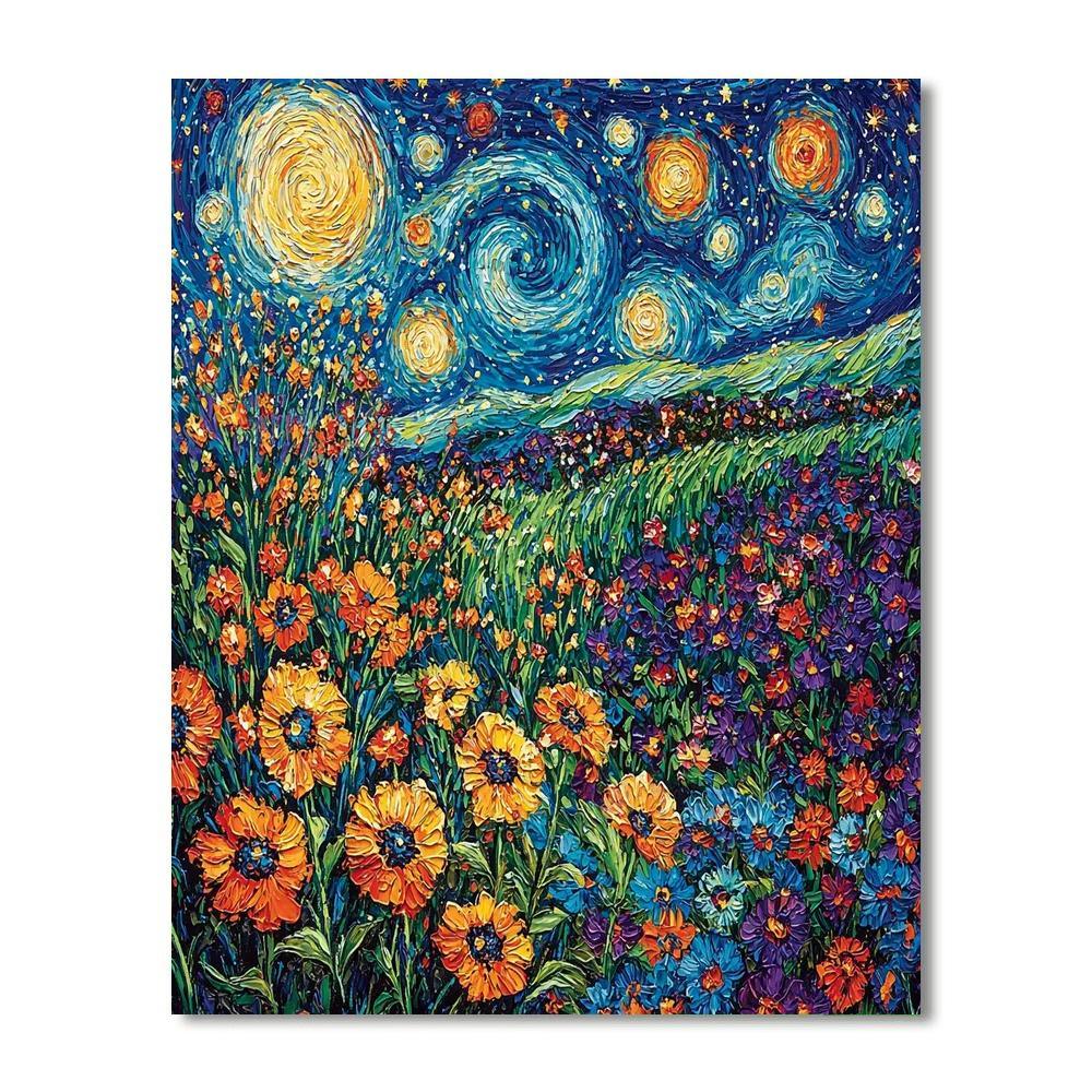 Vincent Van Gogh Inspired Van Gogh's Celestial Blossoms  Numbered Painting Kits