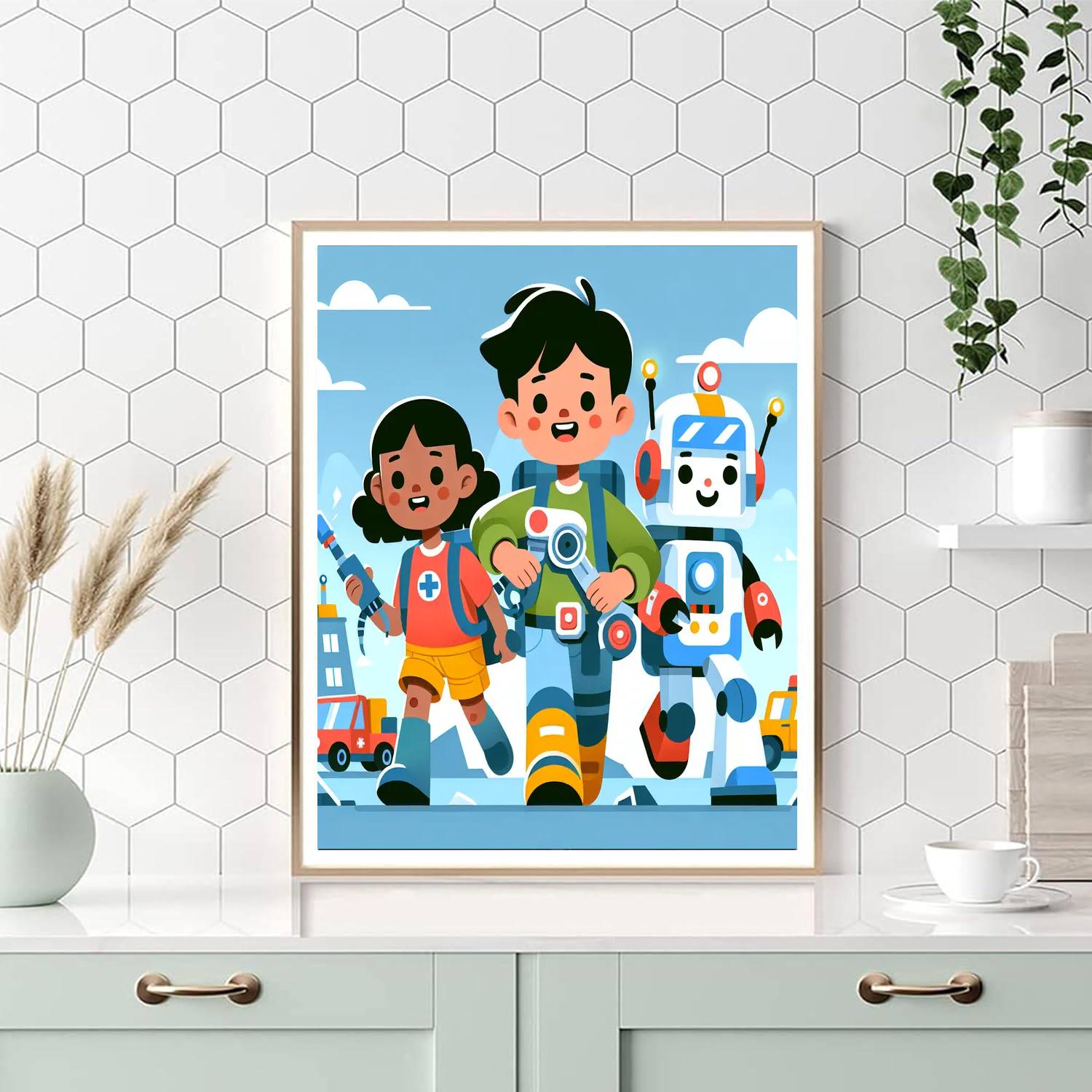 Robo Rescuers Number Painting