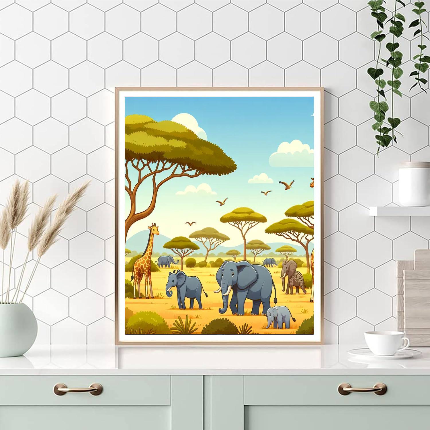 African Savanna Expedition Numbered Painting Kits