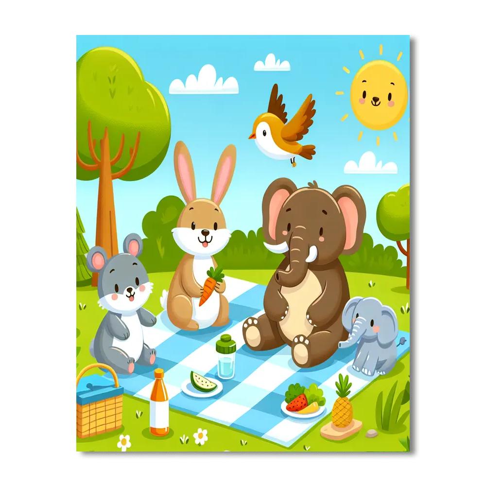 Playful Pals Picnic Paint By Color