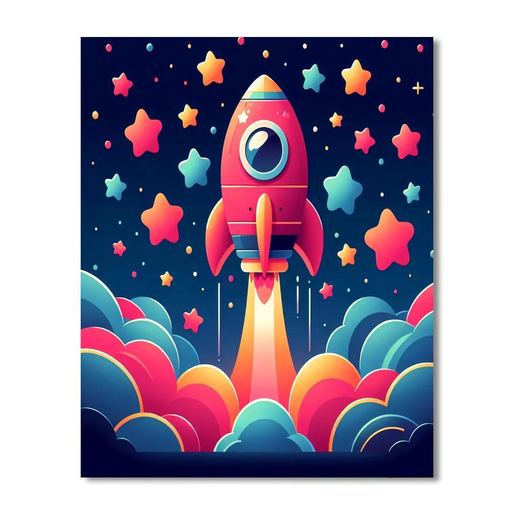 Rocket To Adventure Paint By Numbers Art