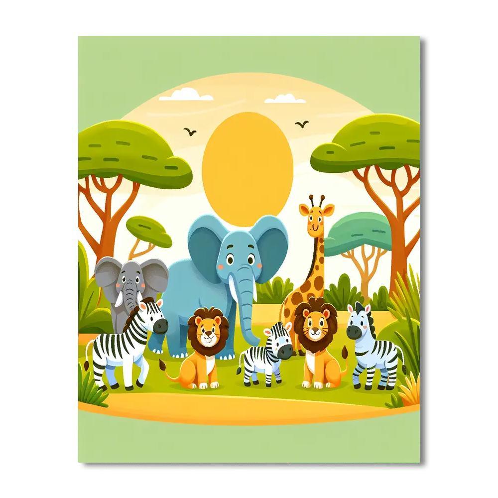 Exciting Animal Safari Numbered Painting Kits