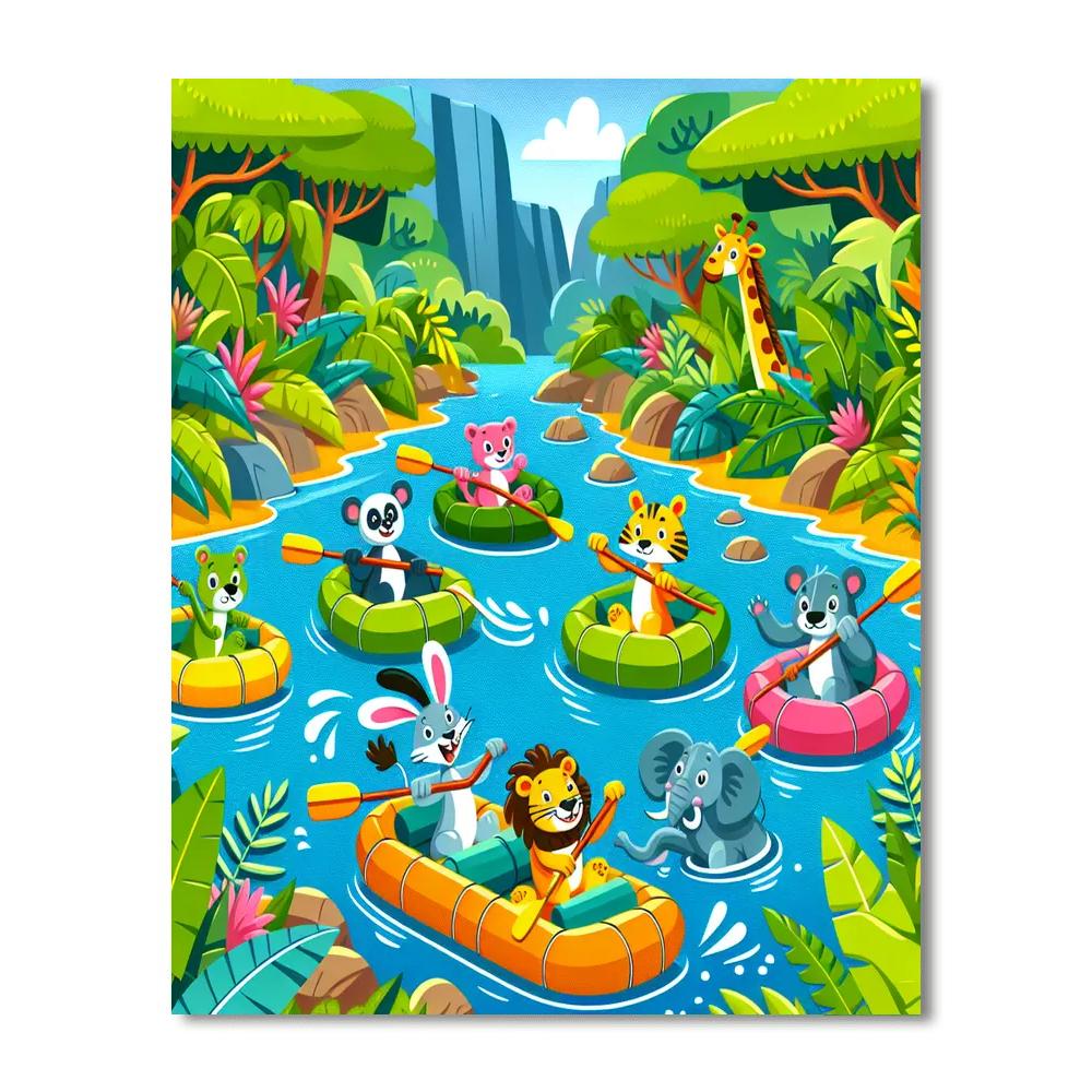 Jungle River Rafting Numbered Painting Kits