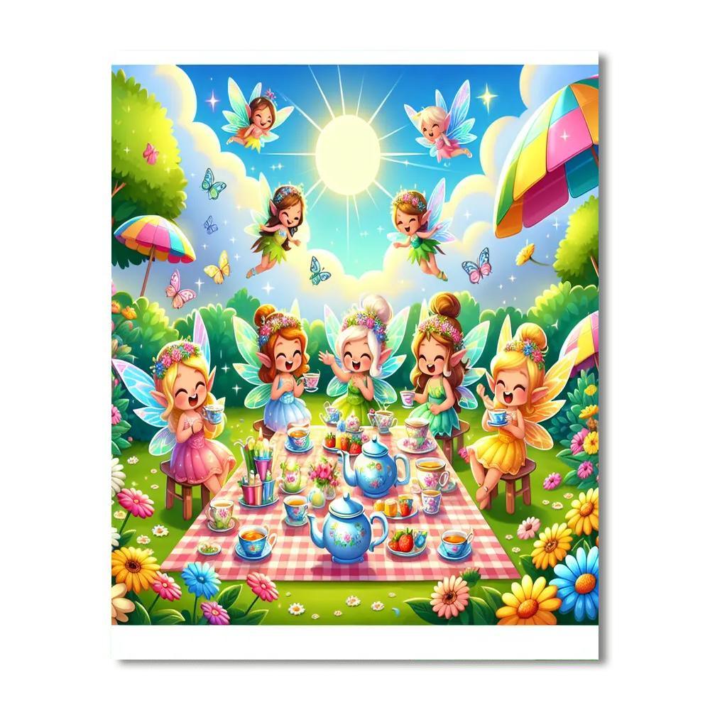Whimsical Fairy Tea Party Paint By Numbers