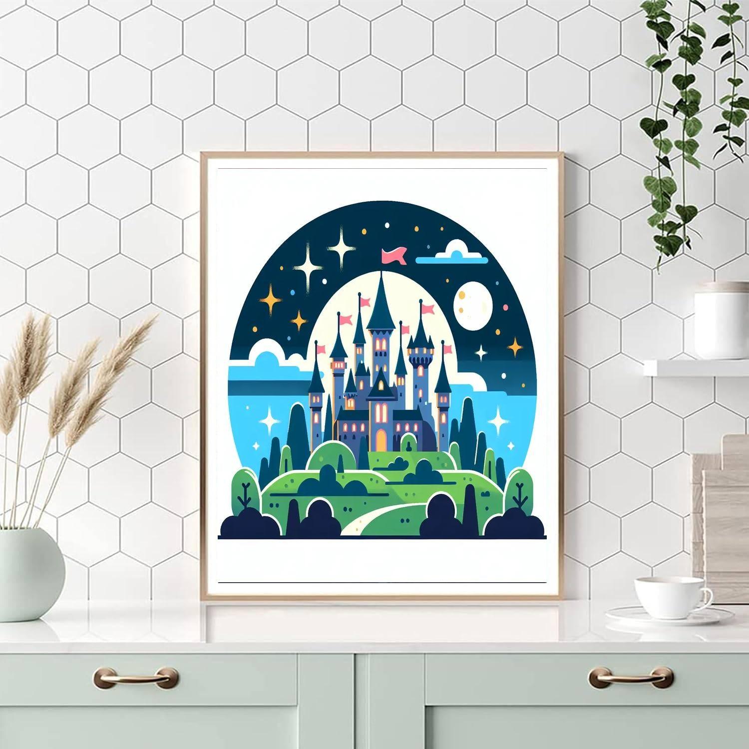 Dreamy Castle On A Hill Paint By Numbers Art