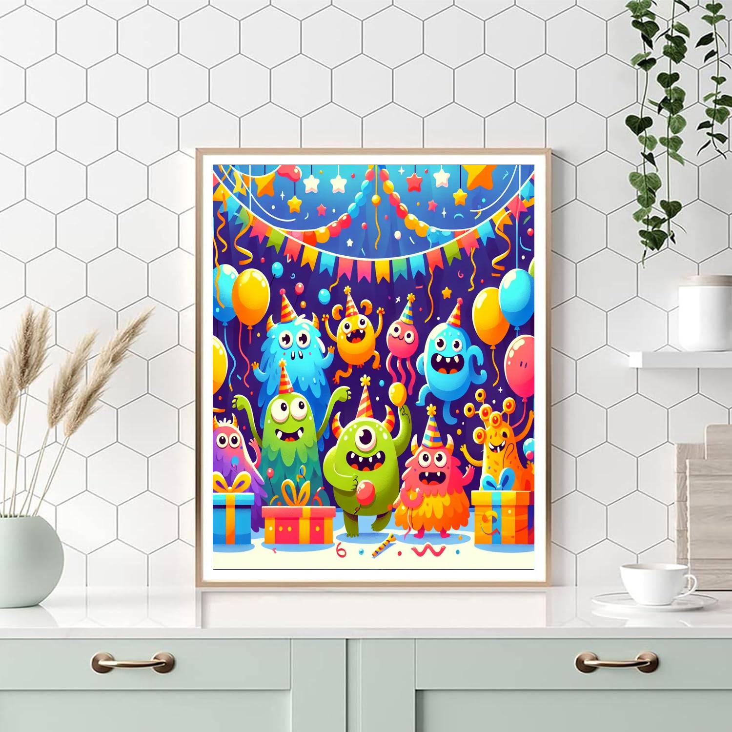 Giggle Fest With Monsters Numbered Painting Kits