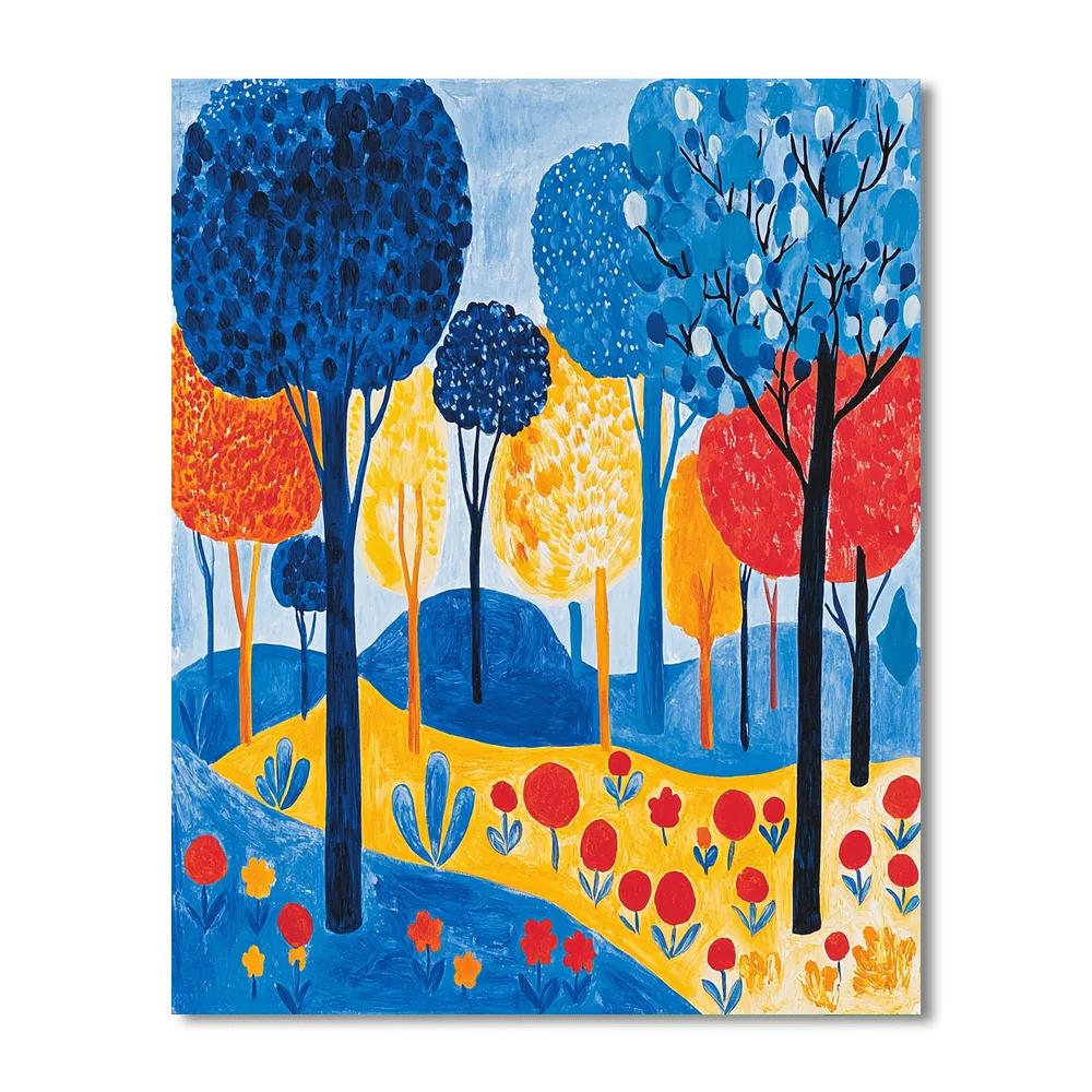 Miró Inspired Colorful Forest Fantasy  Paint By Numbers
