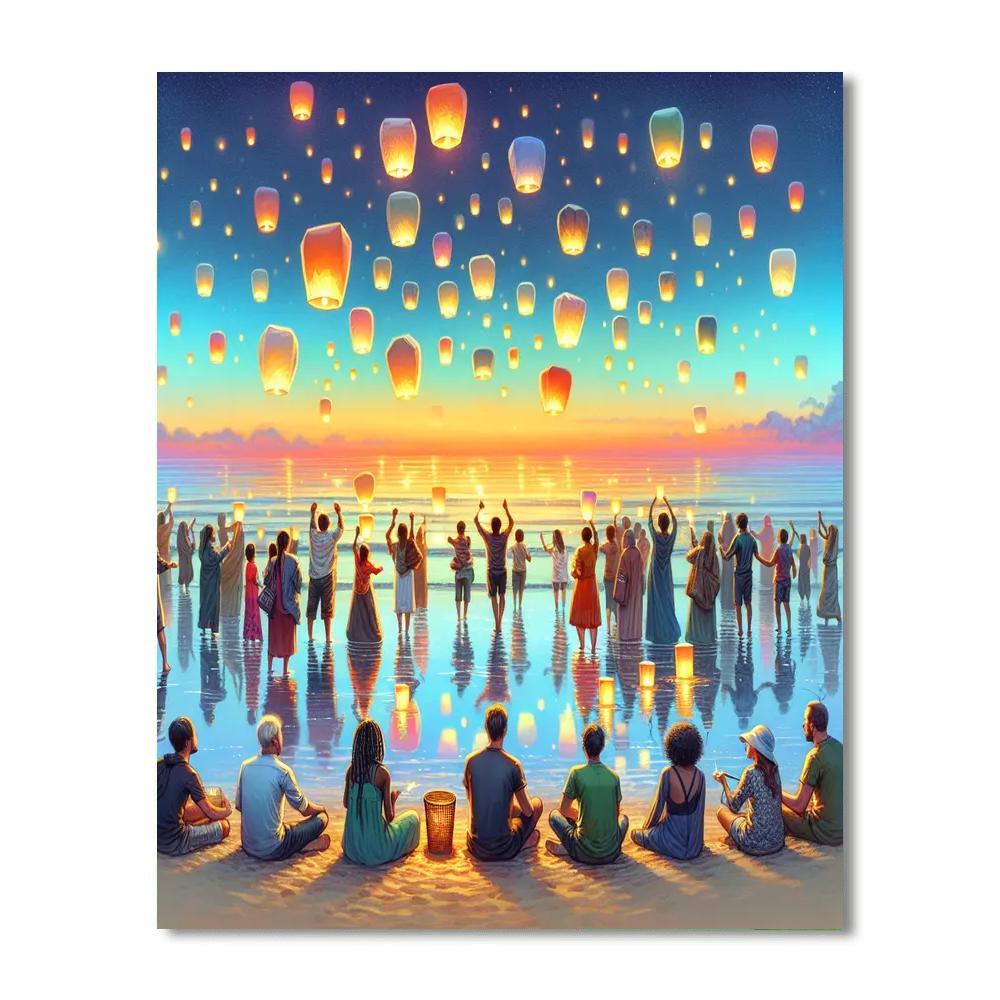 Lantern Floating Hawaii - Oahu Paint By Numbers