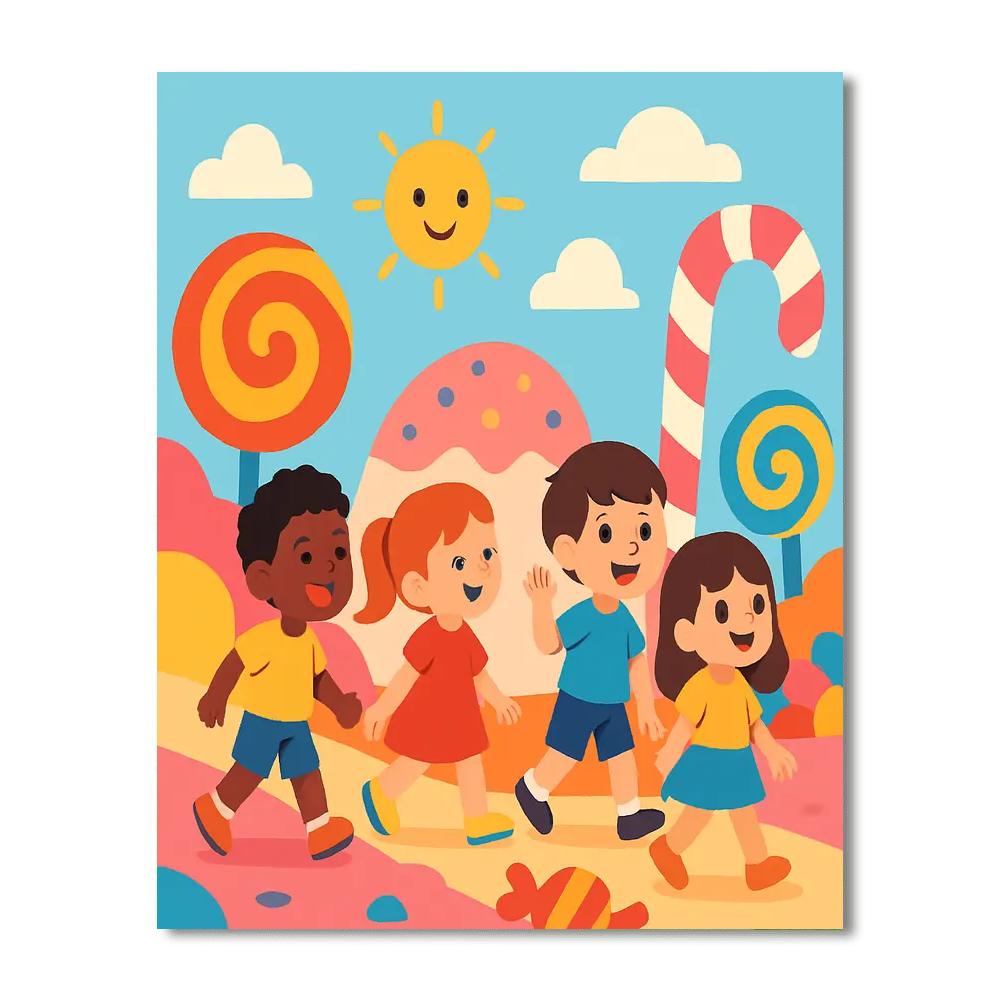 Sunny Adventure In Candyland Paint By Numbers