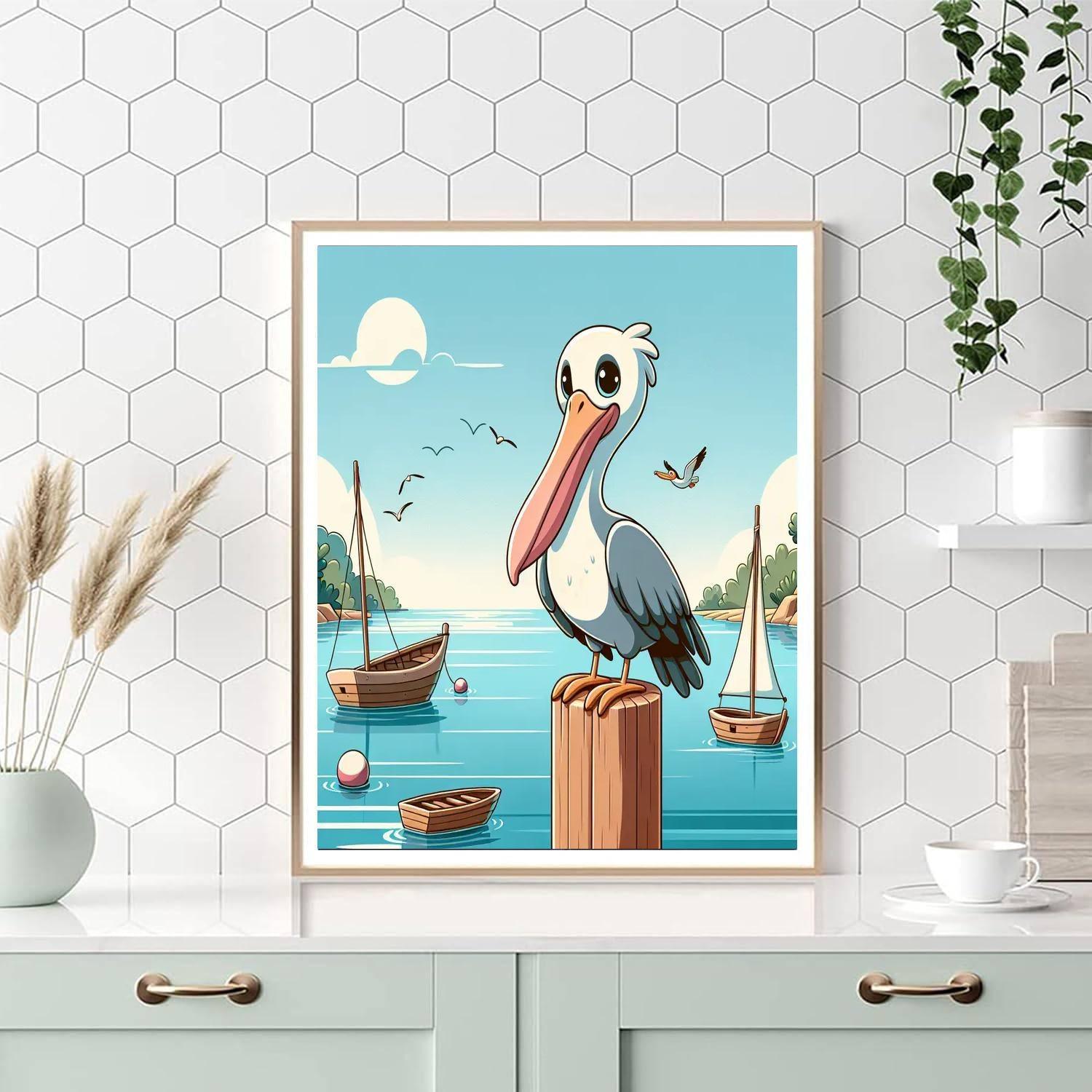 Peaceful Pelican's Harbor Haven Paint By Number