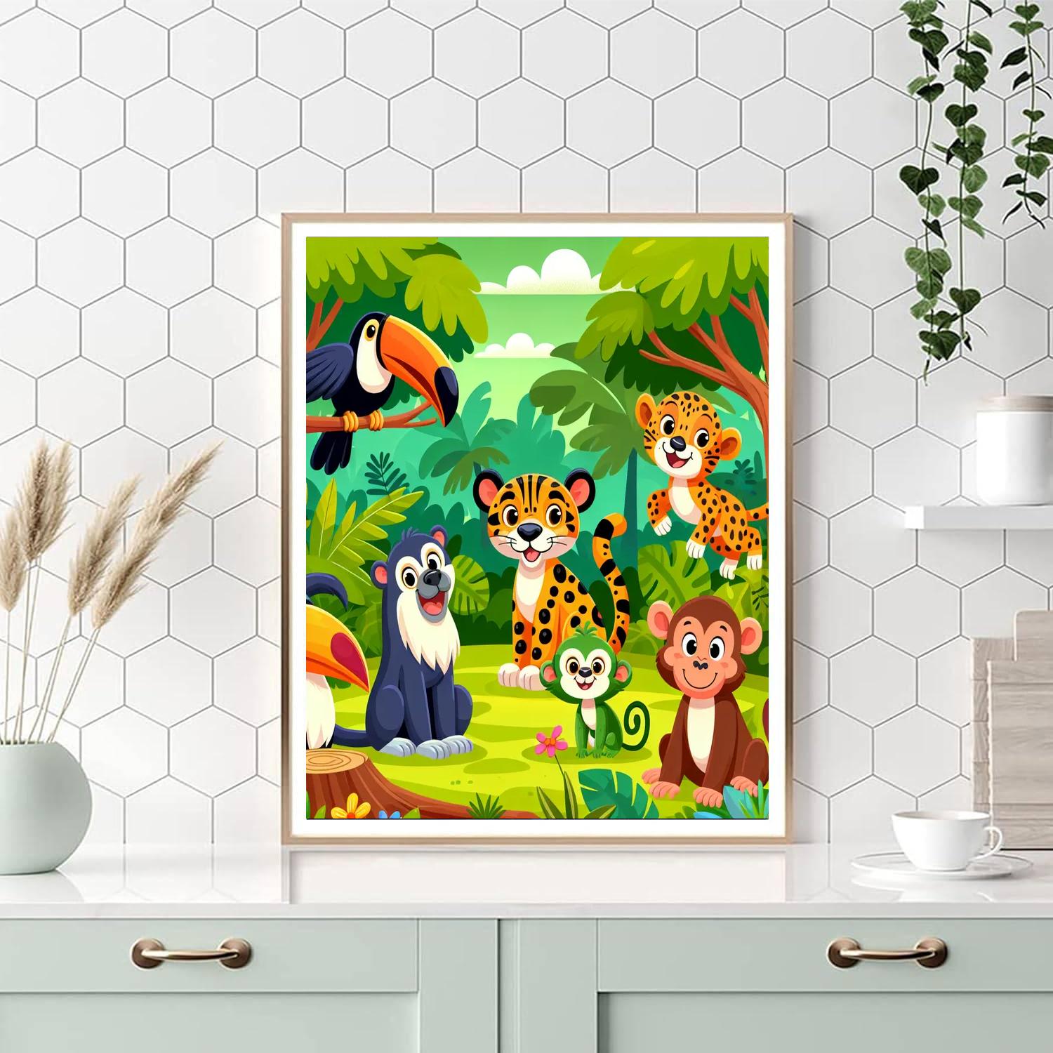 Jubilant Jungle Journey Paint By Numbers Art