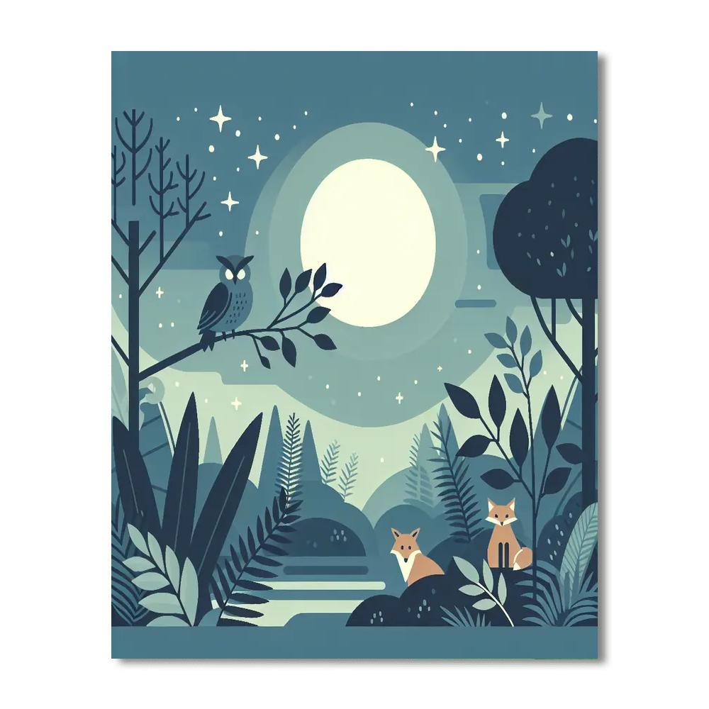 Moonlit Jungle Journey Number Painting