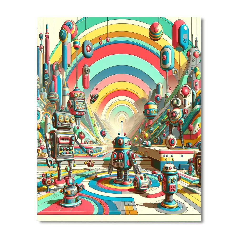Retro Robot Journey Paint By Color