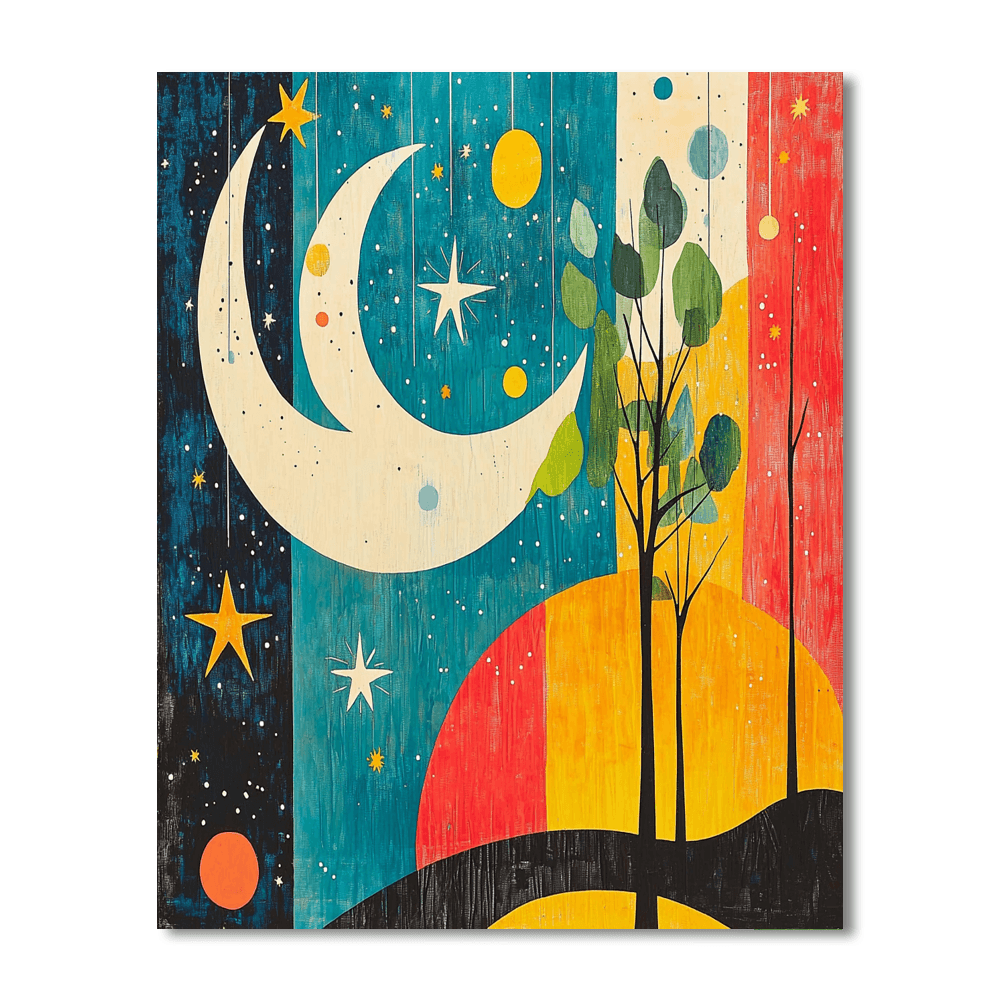 Joan Miró Inspired Cosmic Melody  Paint By Numbers Kits