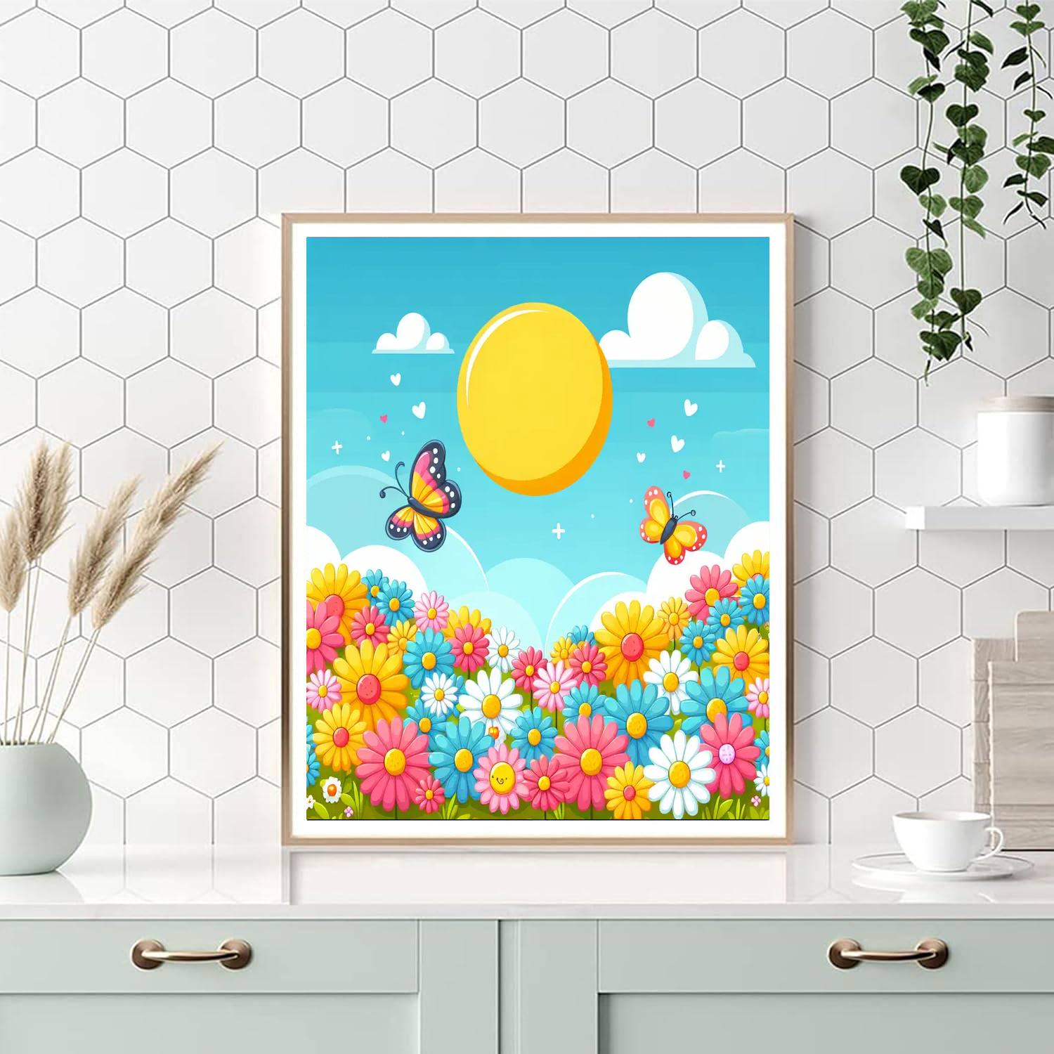 Chirpy Spring Meadow Painting Number Kit