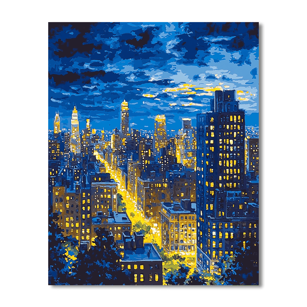 Edward Hopper Inspired City Lights Dreamscape  Paint By Numbers
