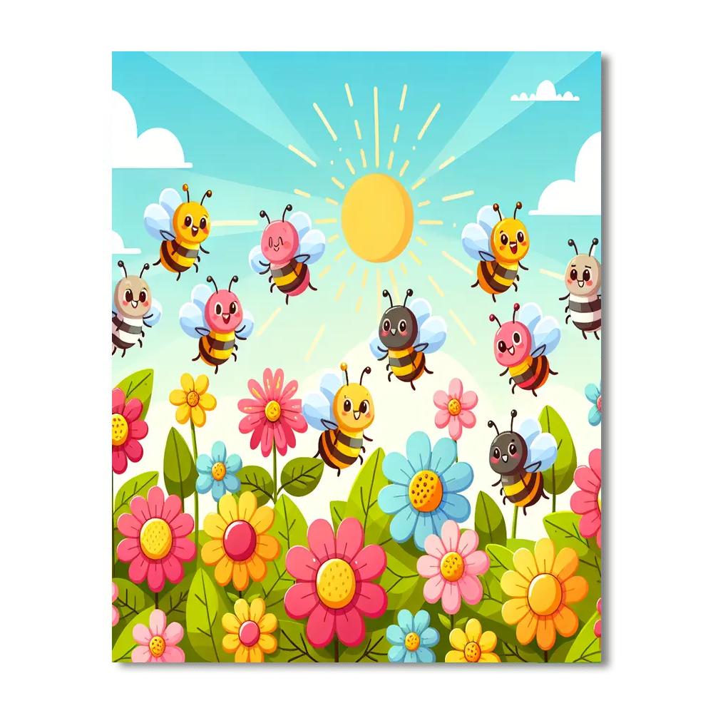 Buzzy Bees Adventure Paint By Numbers Art