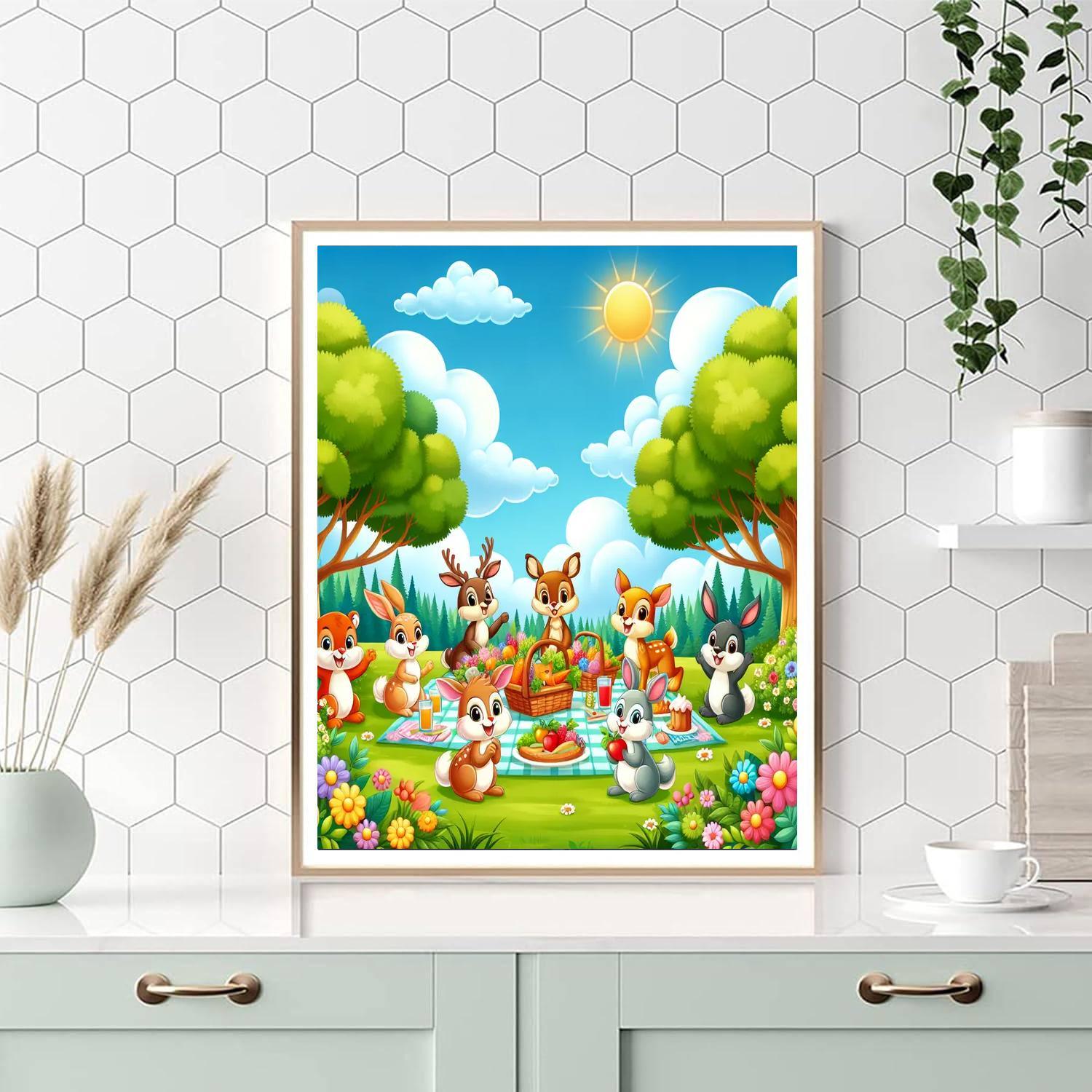 Happy Woodland Picnic Paint By Number