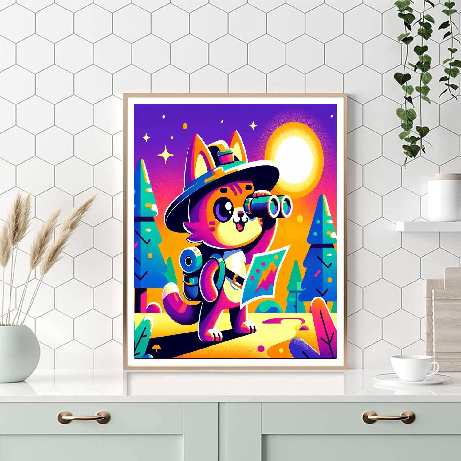 Daring Adventurer Cat Paint By Numbers Art