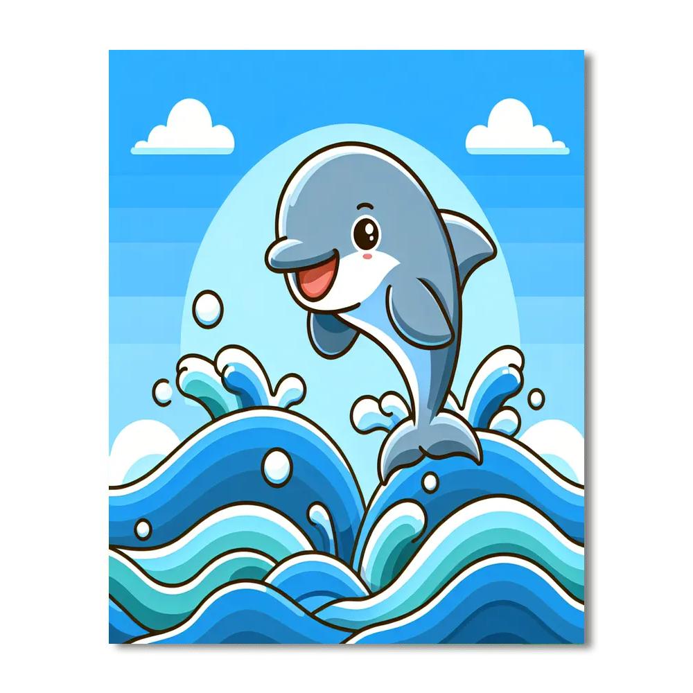 Frolicking Dolphin Adventure Painting Number Kit