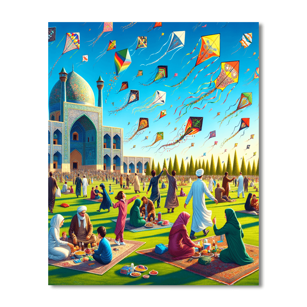 Kite Festival - Iran Painting By Numbers Kit