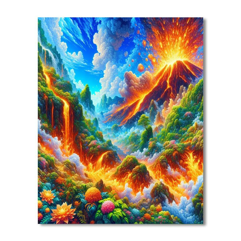 Bubbling Lava Adventure Paint By Numbers