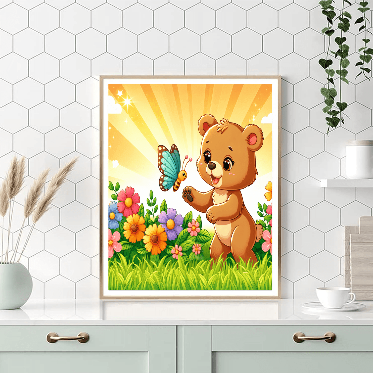 Adventurous Bear Cub Number Painting