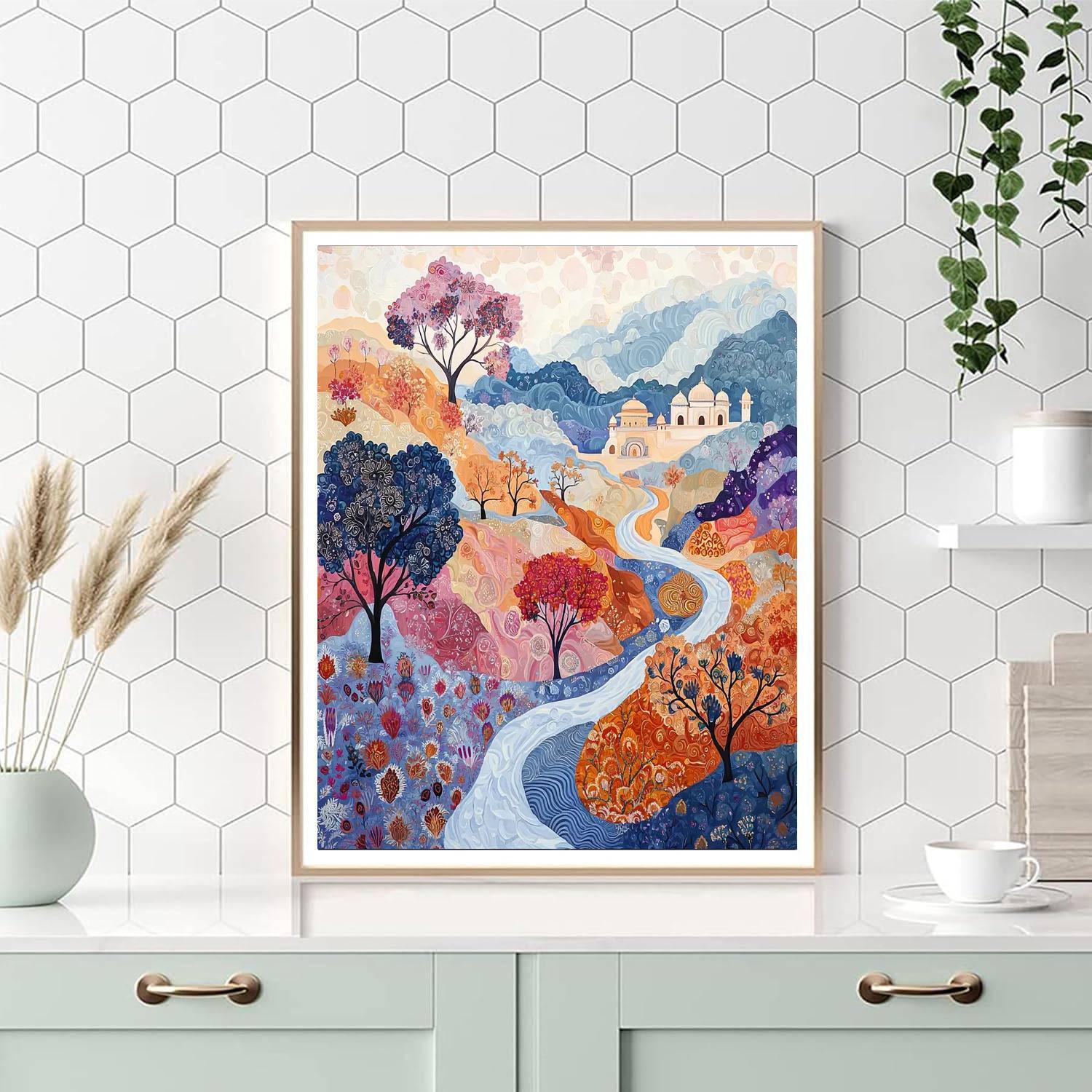 Nandalal Bose Inspired Heritage Threads  Number Painting