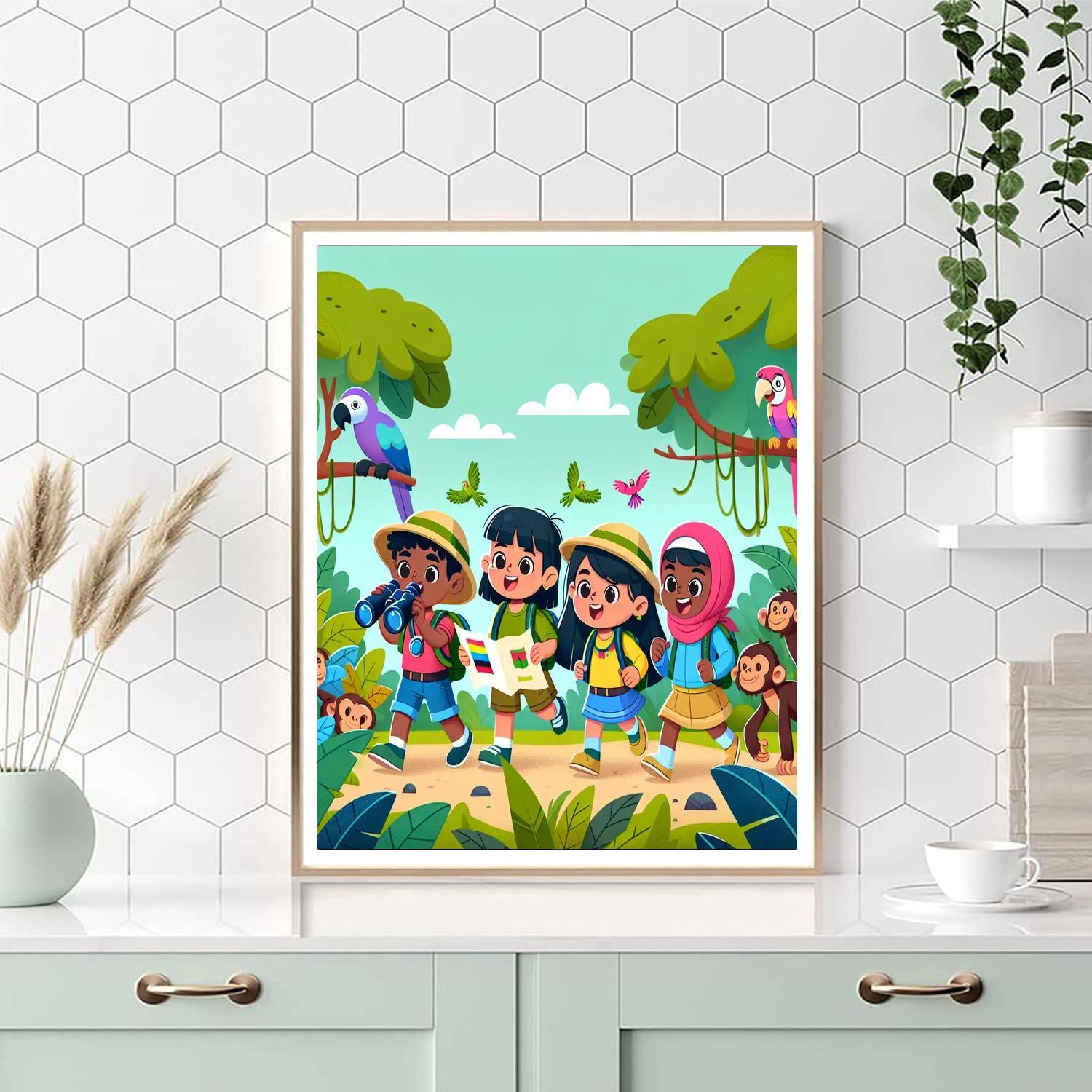 Jungle Exploration Journey Number Painting