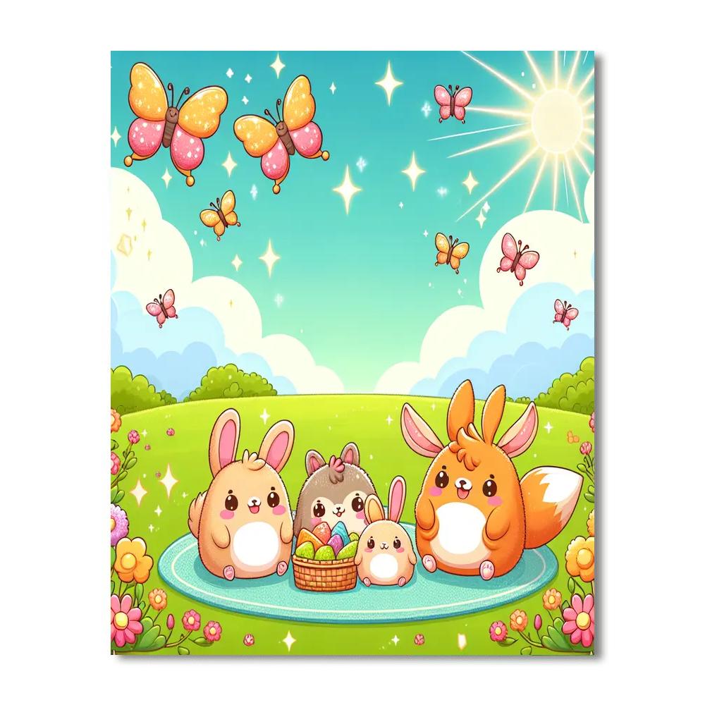 Cuddle Buddies Picnic Painting Number Kit