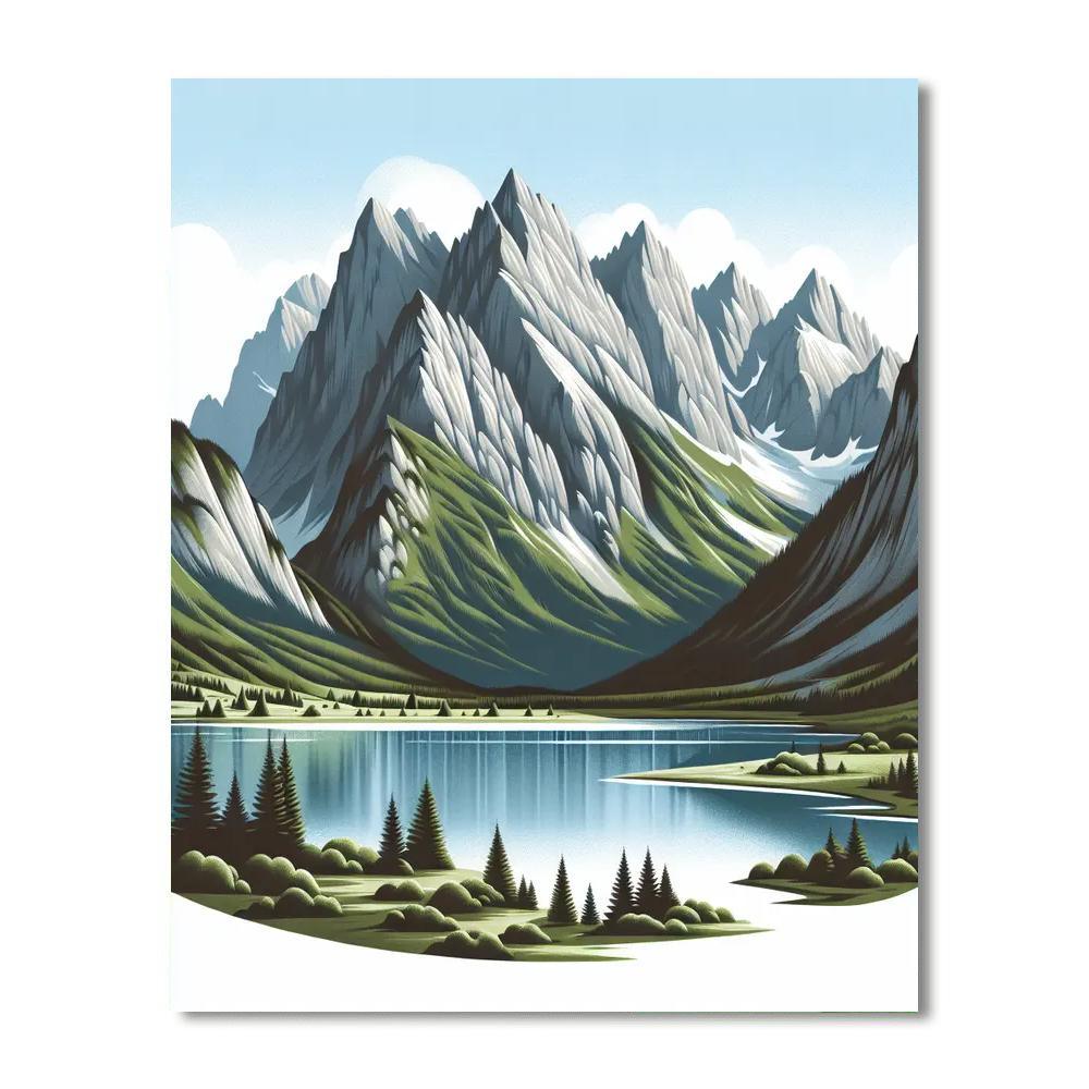 Secluded Mountain Retreat Painting Number Kit