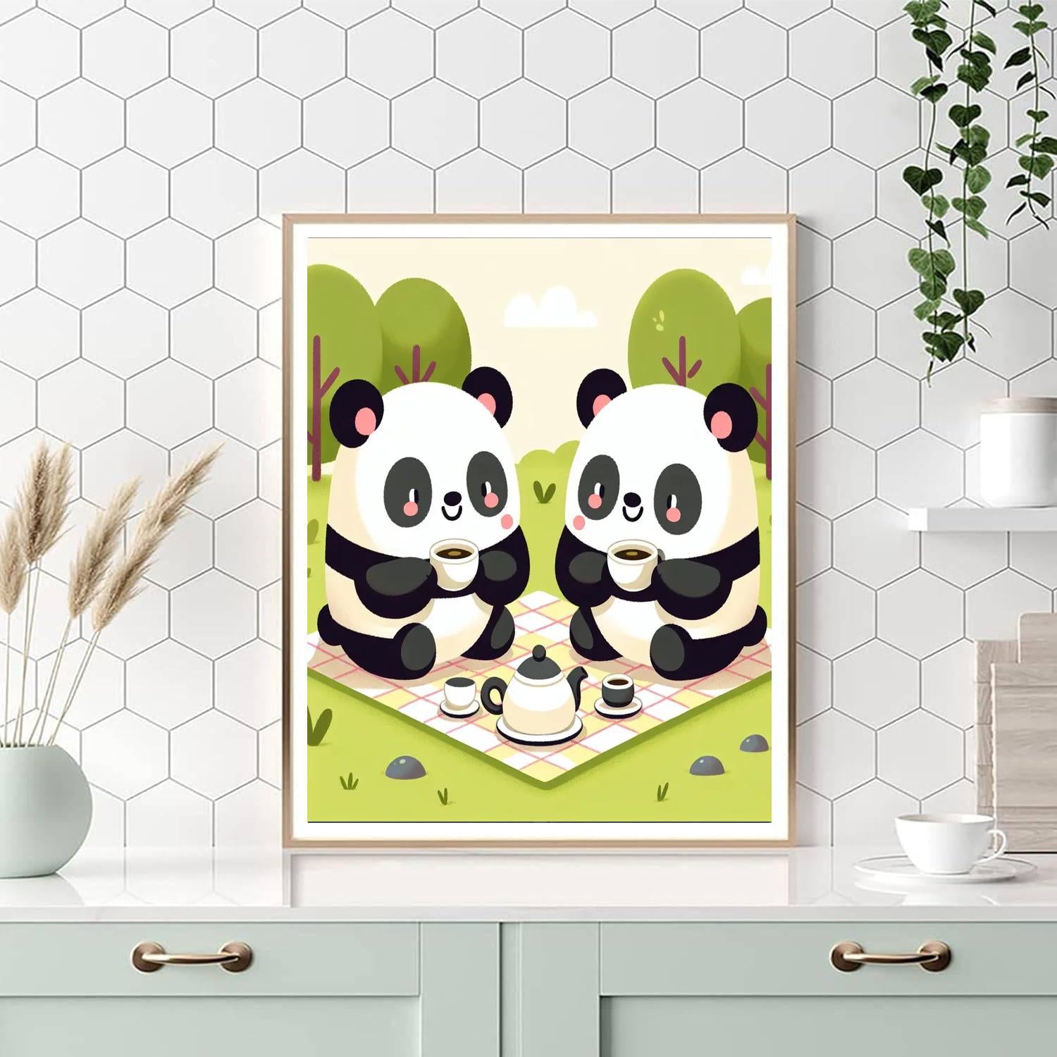 Playful Panda Tea Party Painting Number Kit