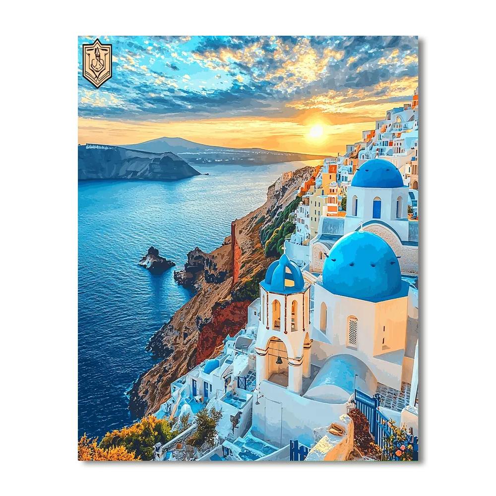 Santorini Cliffs - Greece Paint By Color