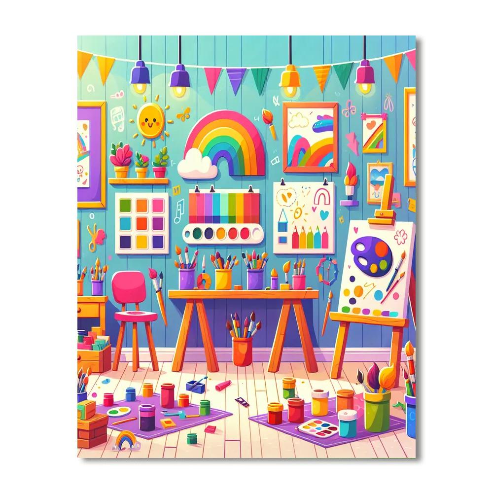 Colorful Art Studio Paint By Color