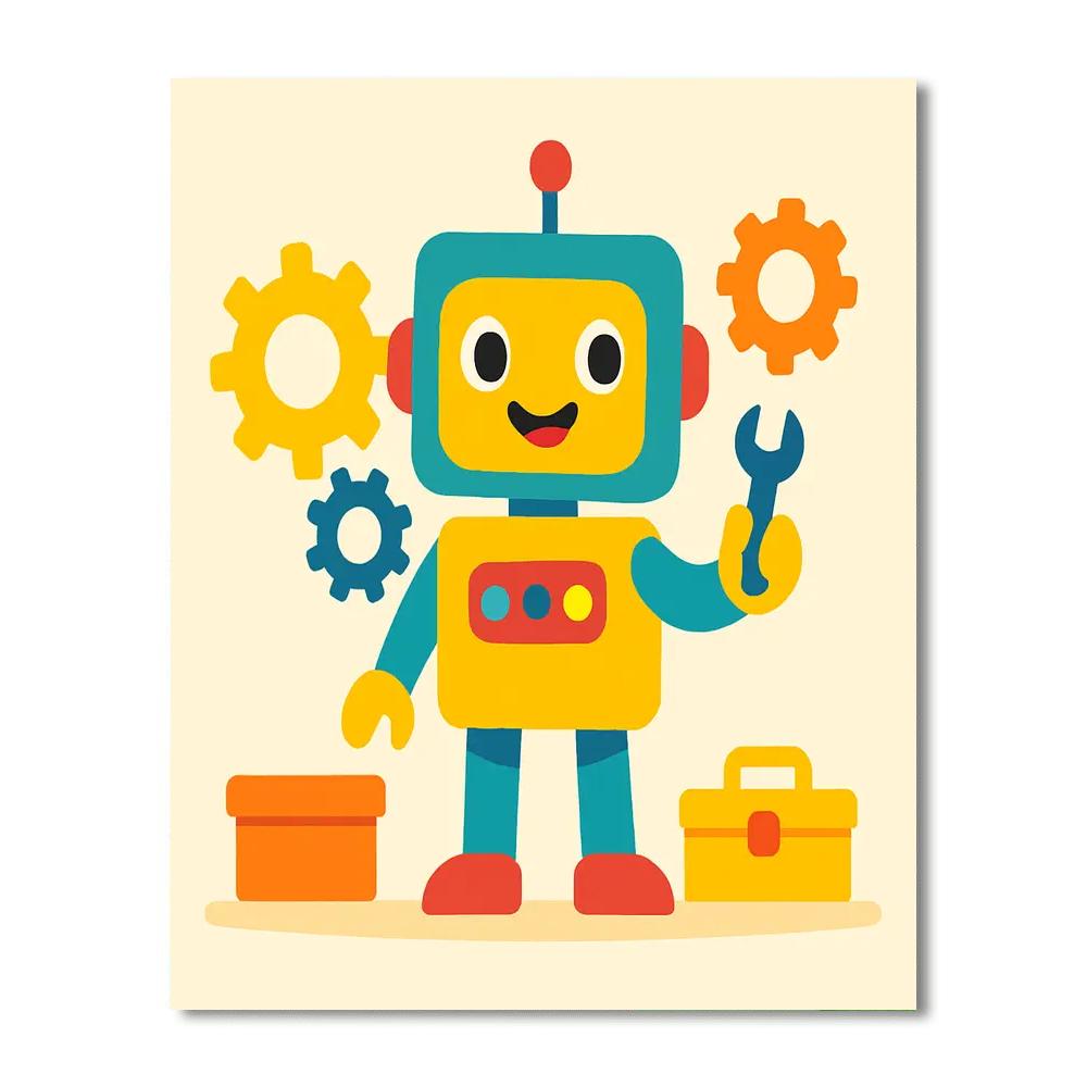 Robot Builder DIY Paint By Numbers