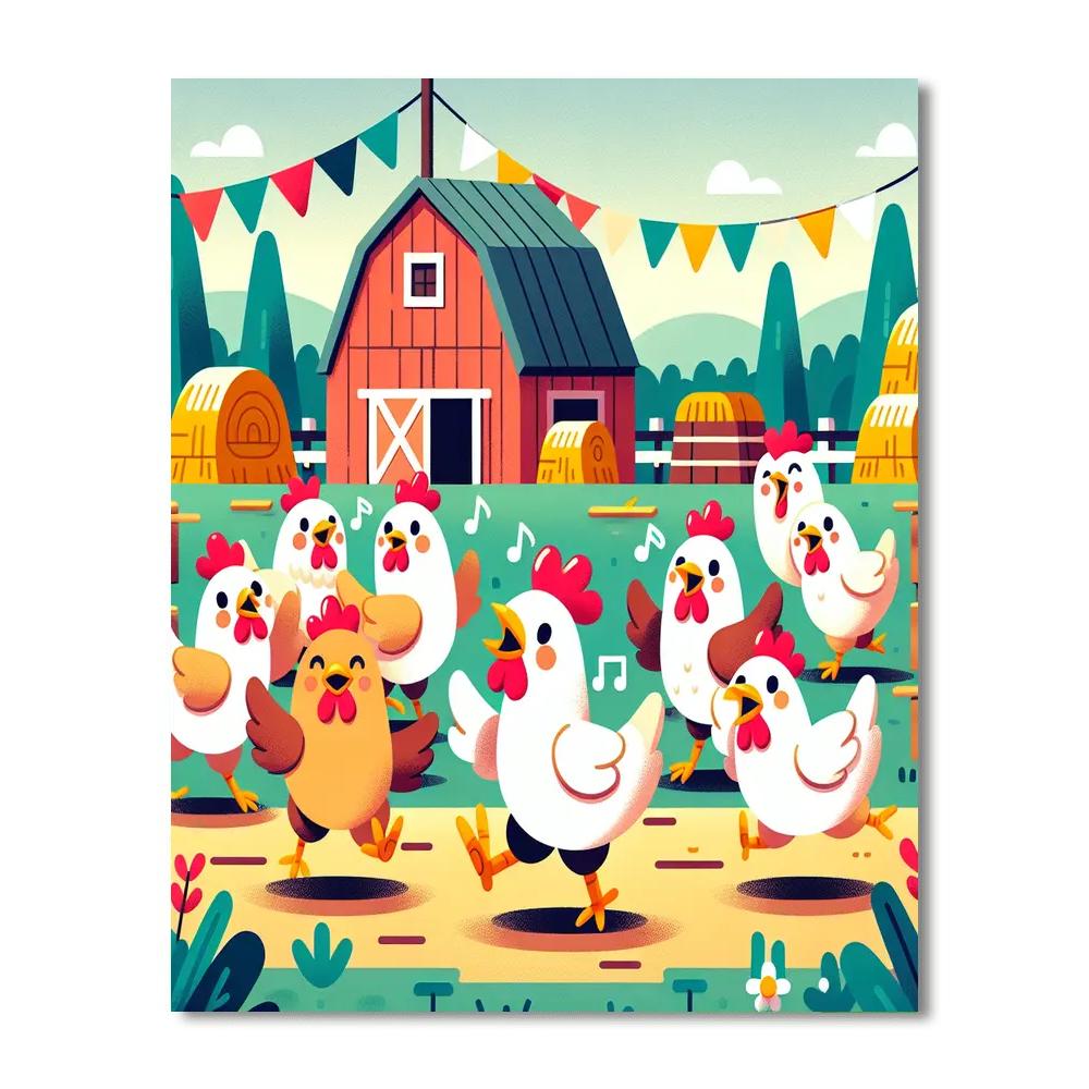 Chirpy Chickens’ Festival Painting By Numbers Kit