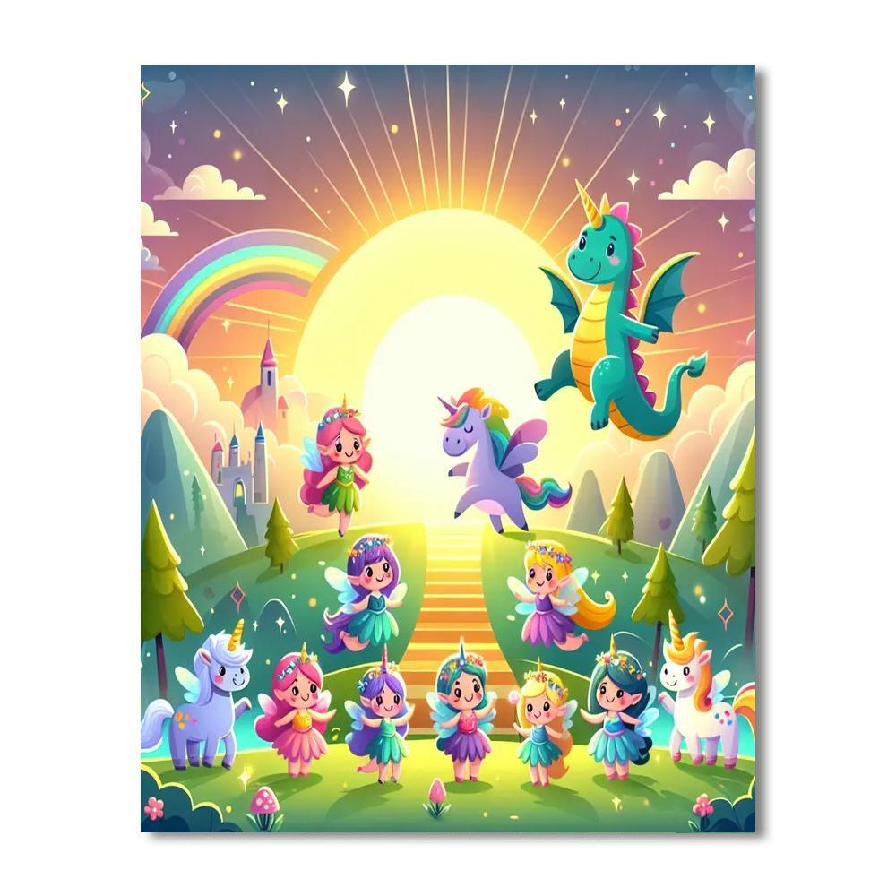 Joyful Magical Creatures Number Painting