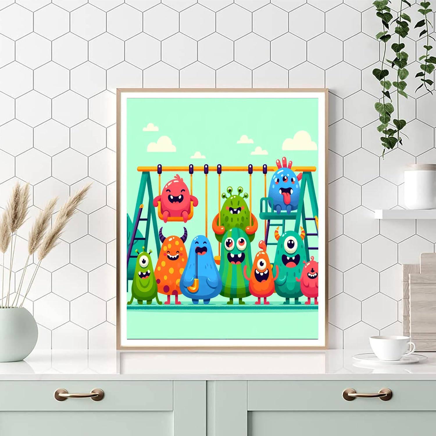Silly Monsters At Play Paint By Number