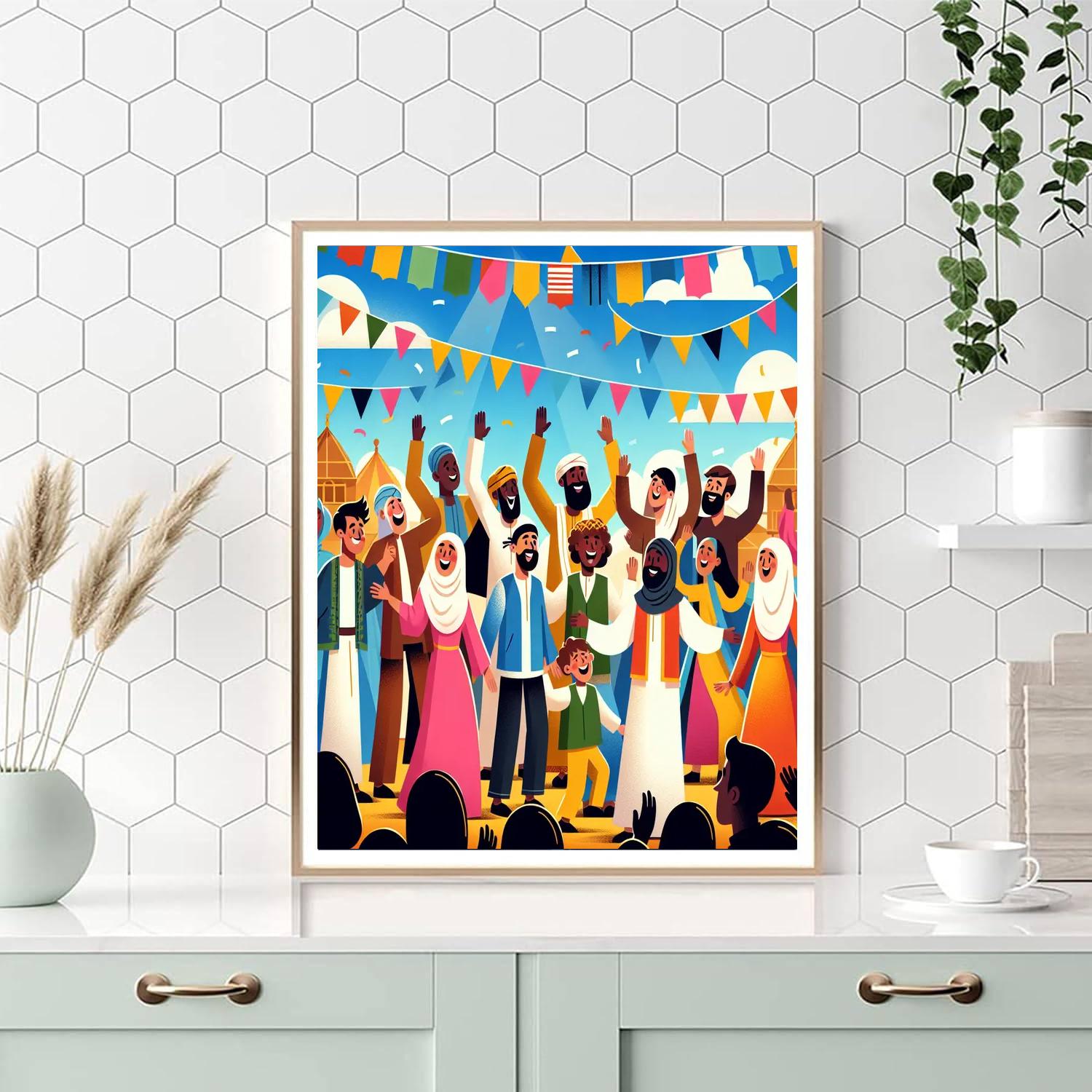 Vibrant Village Celebration Paint By Numbers Art