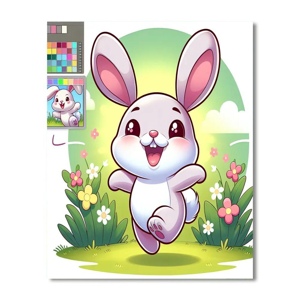 Cheerful Bouncing Bunny Paint By Numbers Kits