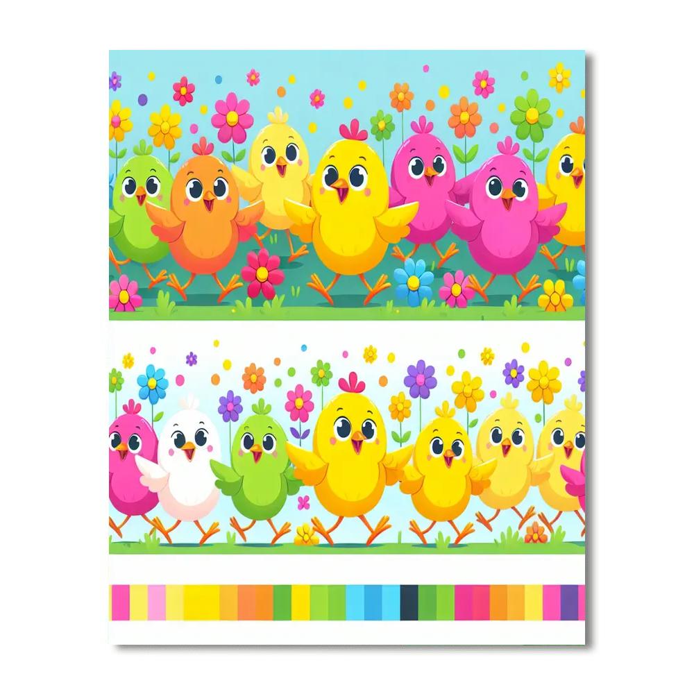 Chirpy Chick Parade Paint By Numbers