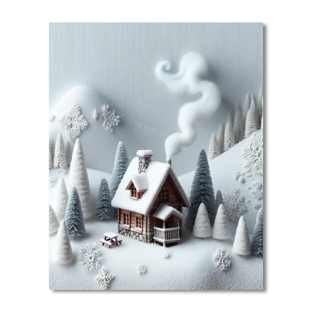 Secluded Mountain Cabin DIY Paint By Numbers