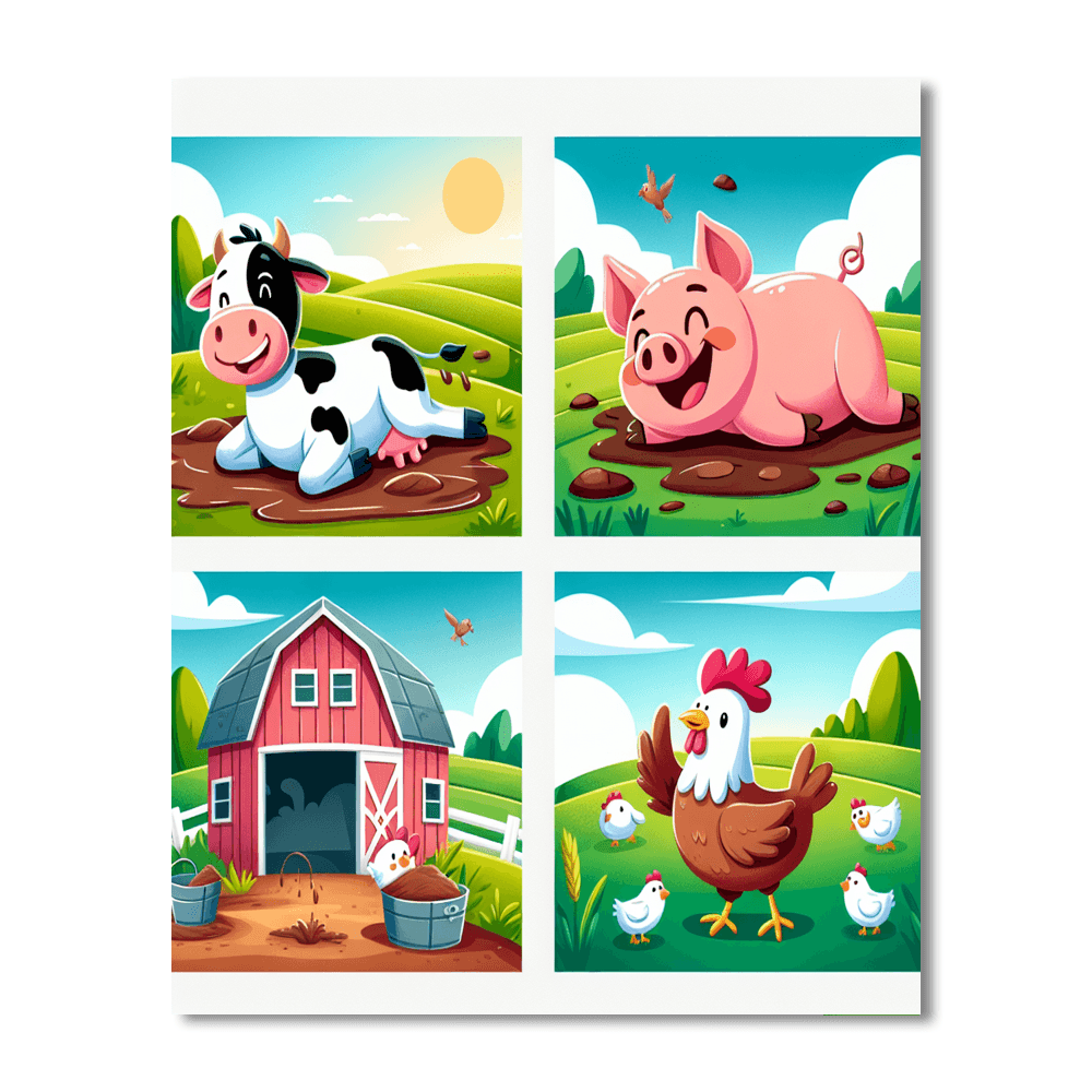 Charming Farmyard Fun Number Painting